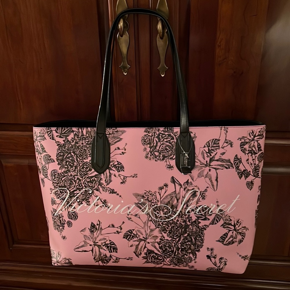 NWT VS pink and black floral bag